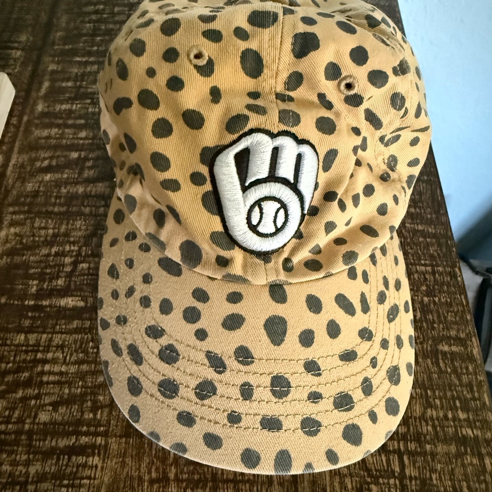 47 Tan and Black Polka Dot Baseball Cap